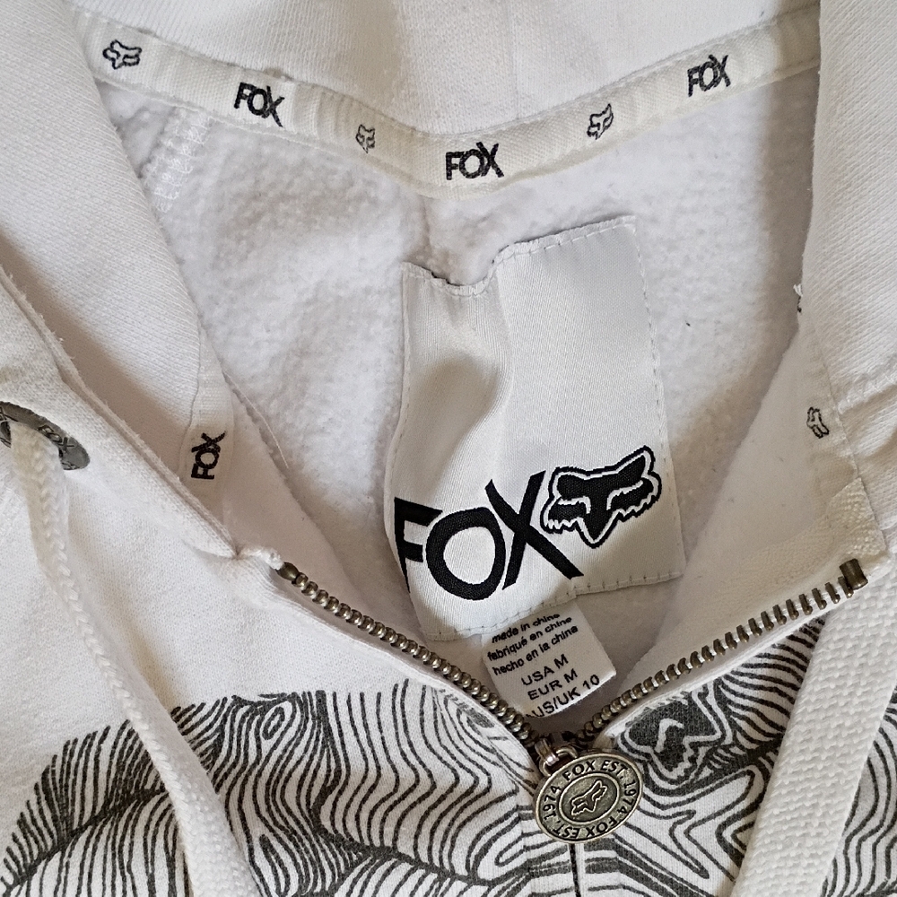Fox White Graphic Zip-Up Hoodie - Picture 2 of 6